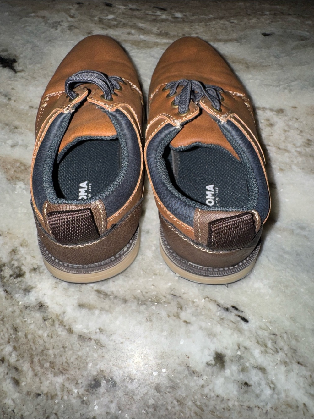 Sonoma Brown and Black Boys' Dress Lace-Up Shoes